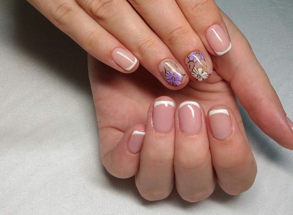 Френч на очень короткие ногти дизайн