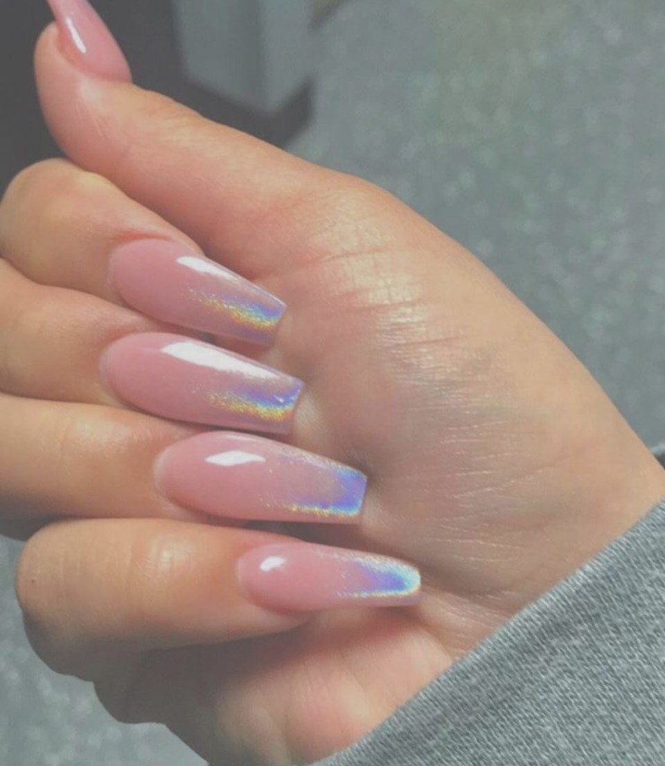 Френч растяжка цветная