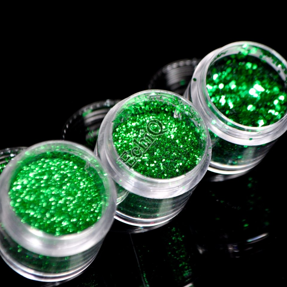 Блестки для ногтей зеленые
