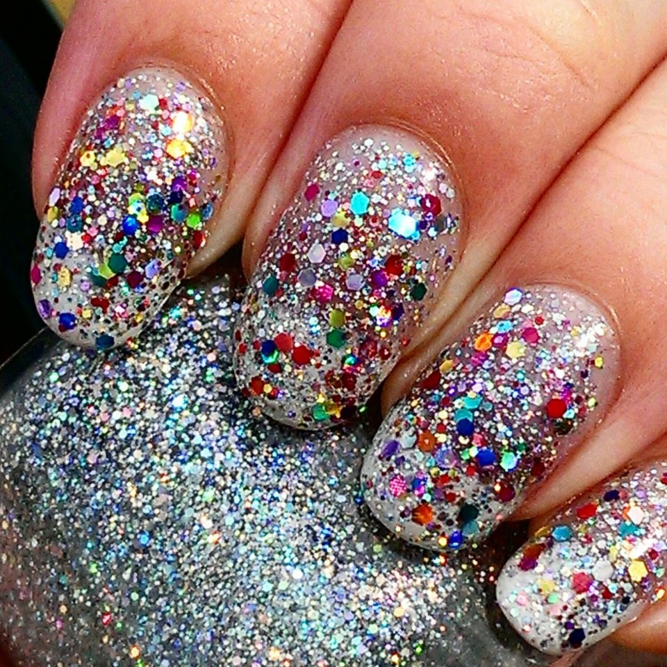 Глиттер шестигранник ногтей сухой