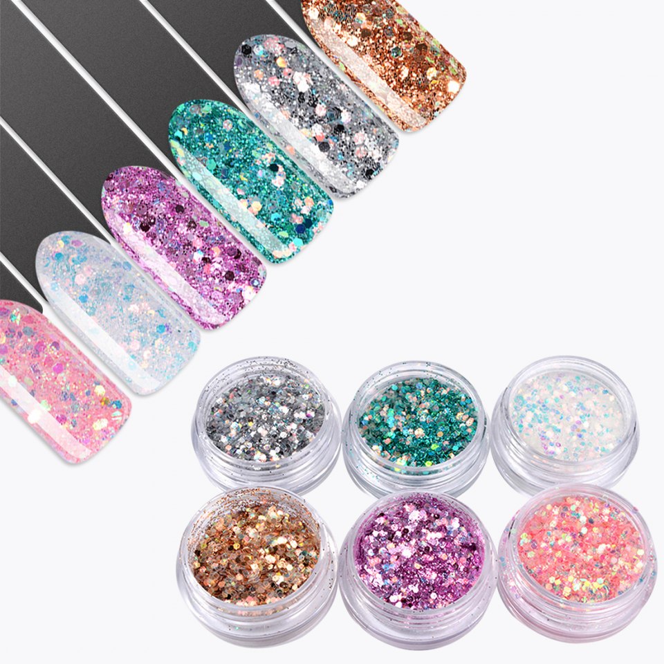 Глиттер блестки для ногтей