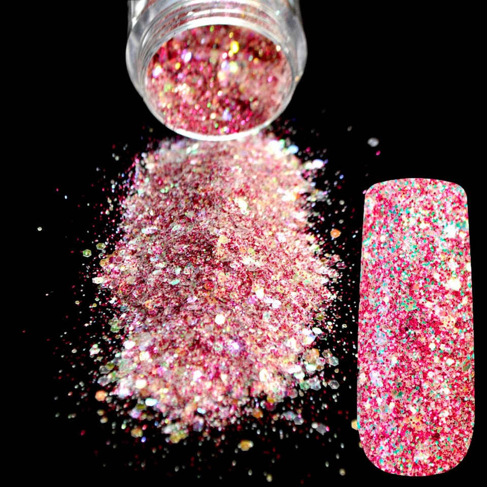 Набор иридисцентных глиттеров для ногтей Mix