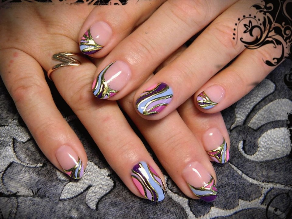 Осенний маникюр на короткие ногти