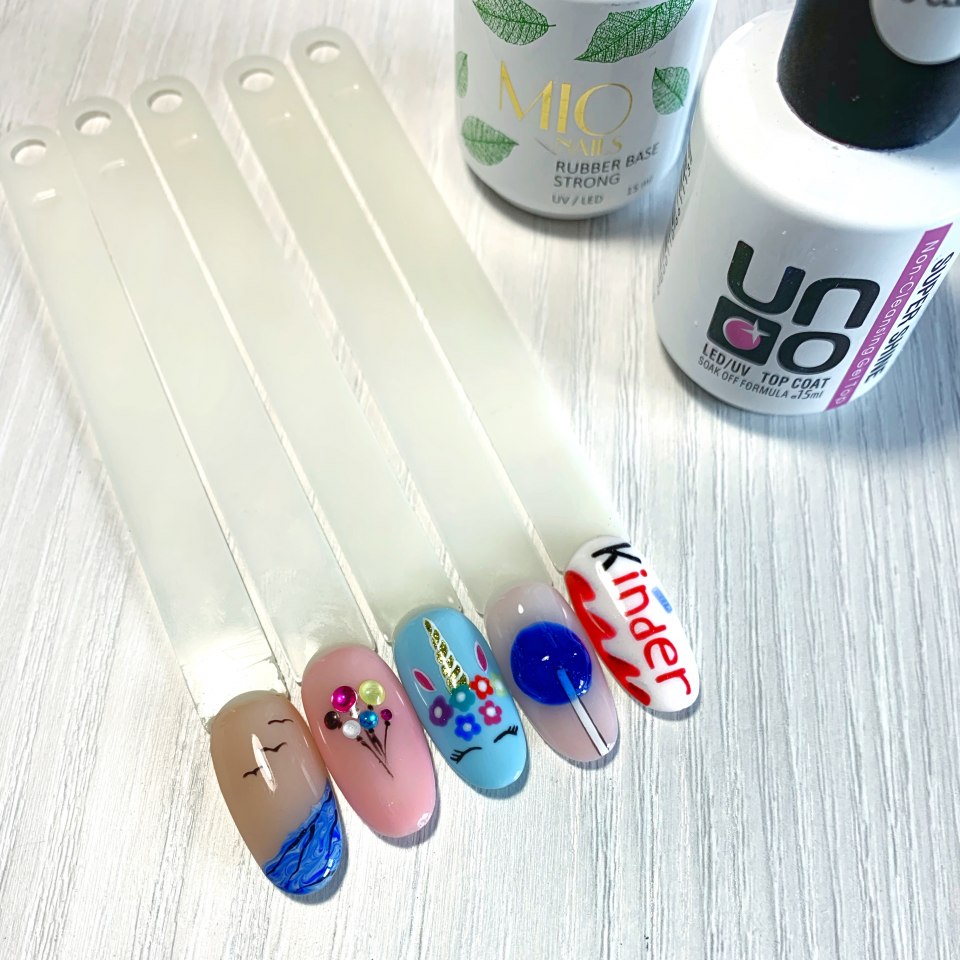 Дизайн ногтей с цветной базой