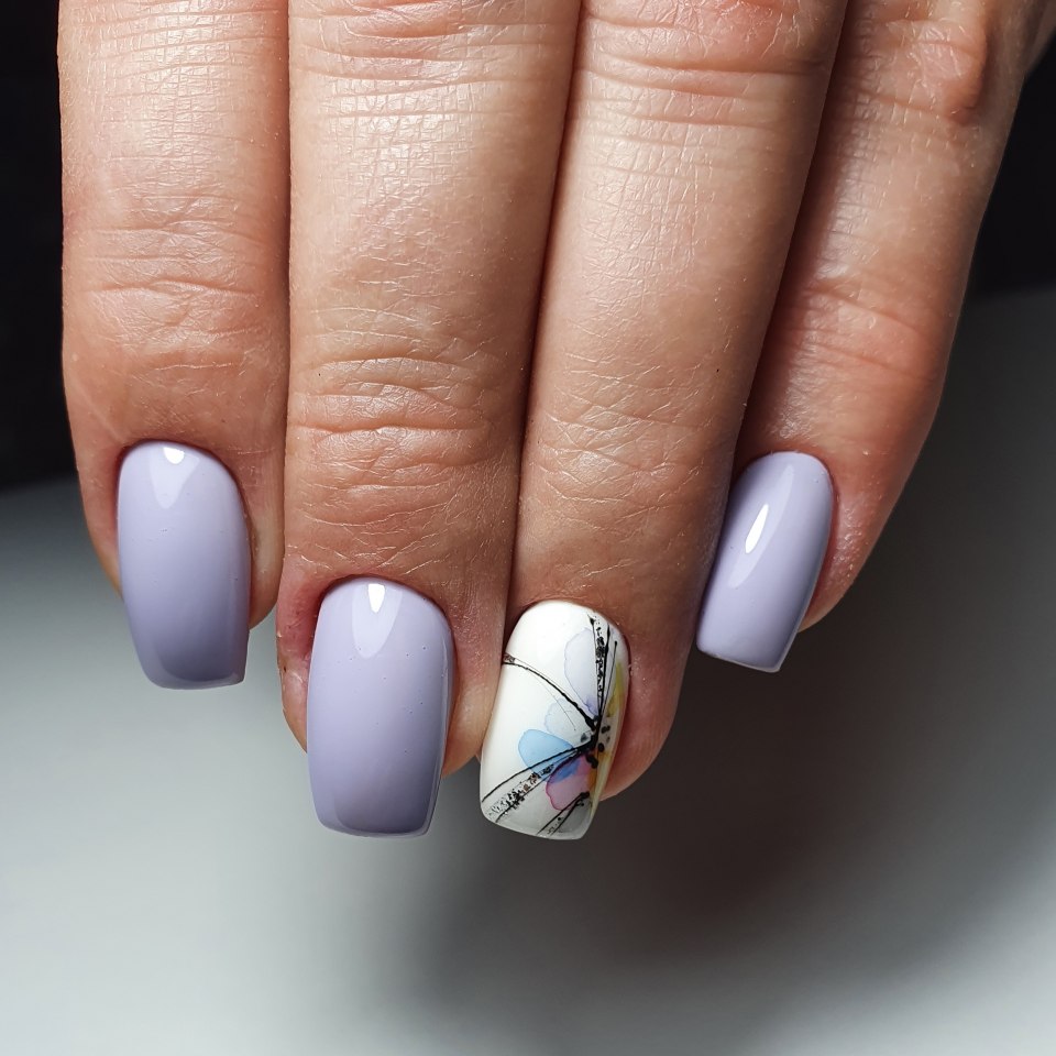 Маникюр френч цветной