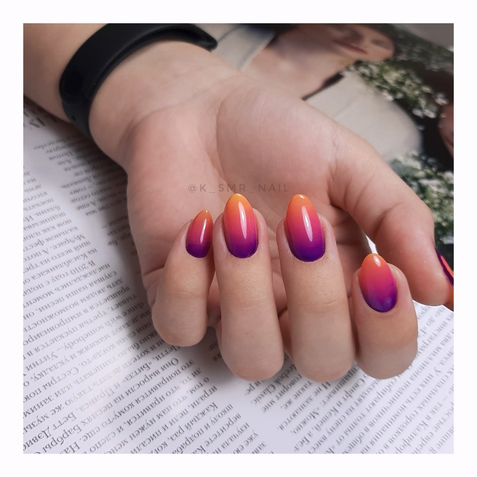 Маникюр с кончиками другого цвета