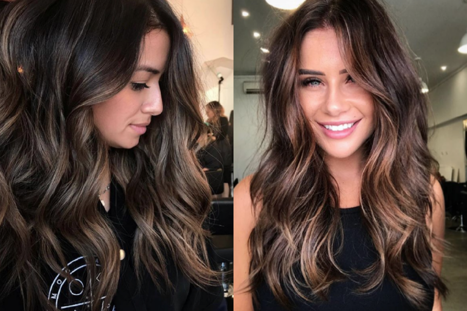 Эффект выгоревших волос на темных волосах