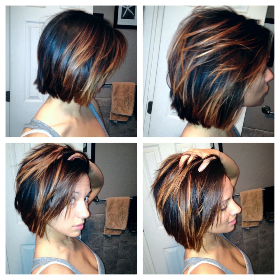 Балаяж на косое каре