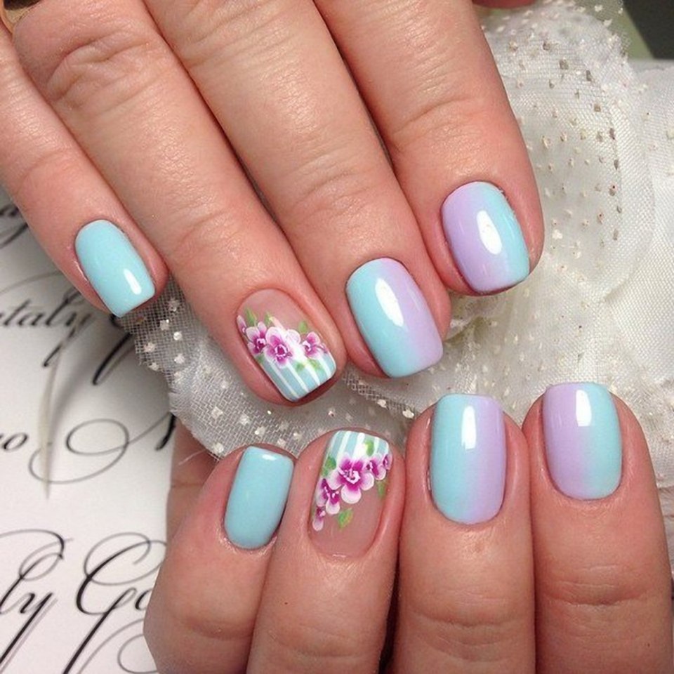 Шеллак розовый с голубым