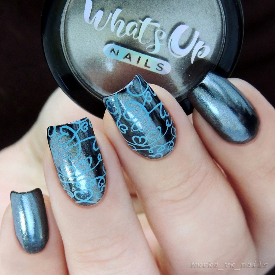 Стемпинг на кошачьем глазе