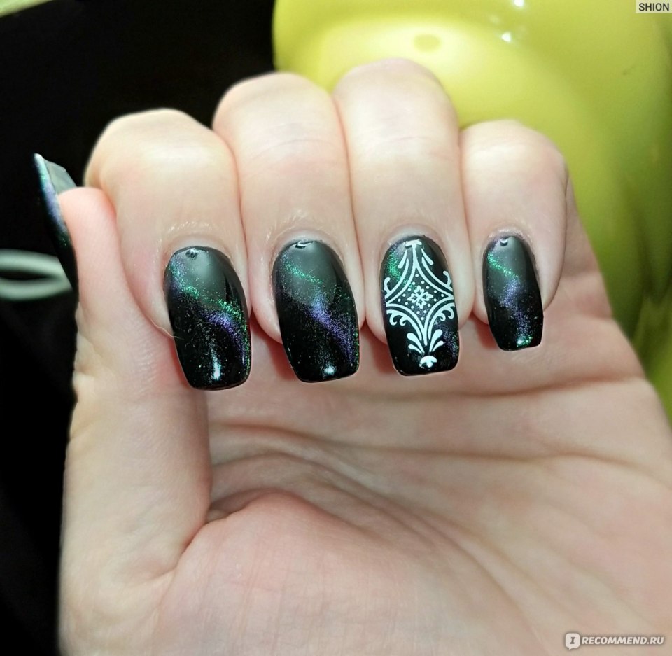 Кошачий глаз со стемпингом