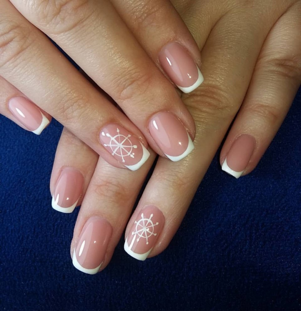 Ногти гель лаком французский маникюр