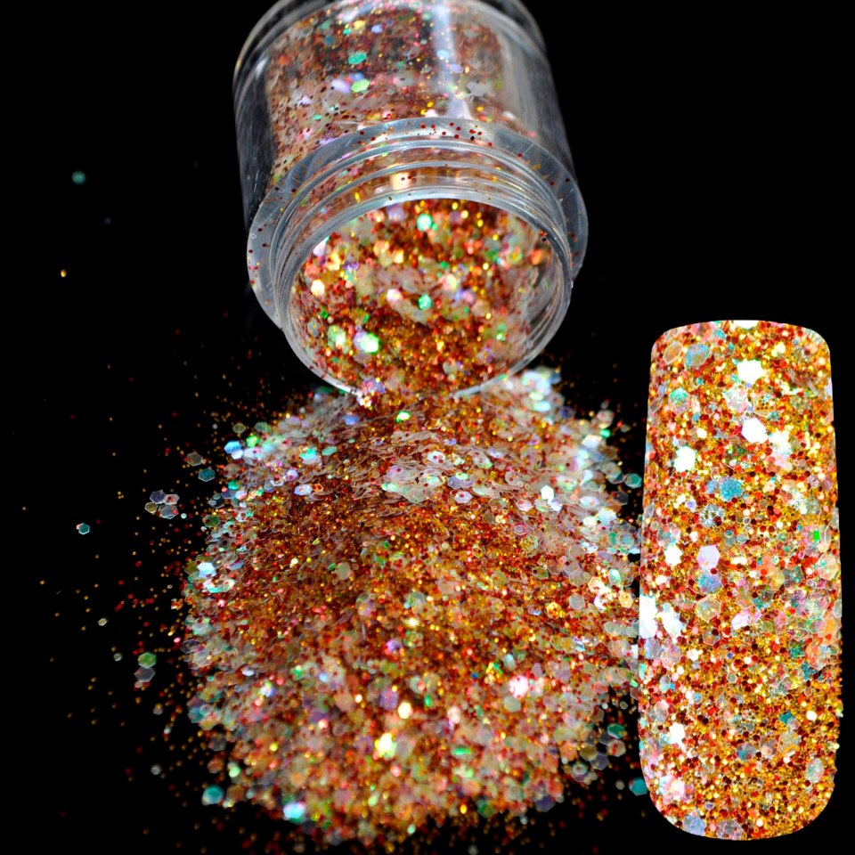 Ногти с напылением блесток