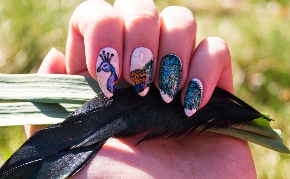 Маникюр Павлин