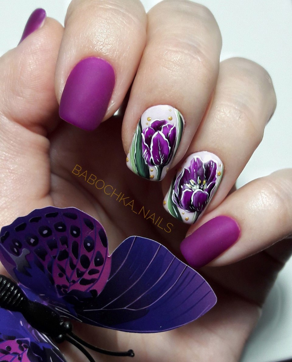 Ирисы на ногтях дизайн