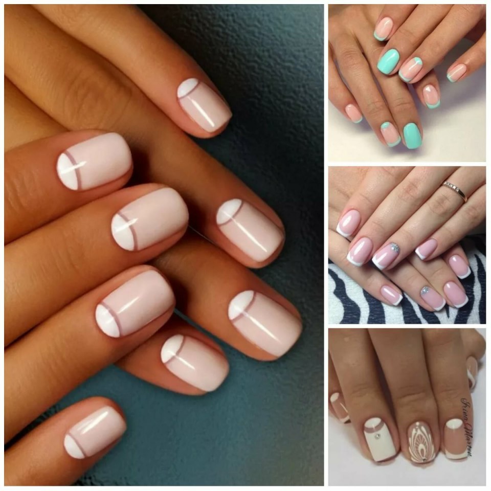 Маникюр с лунками на короткие ногти