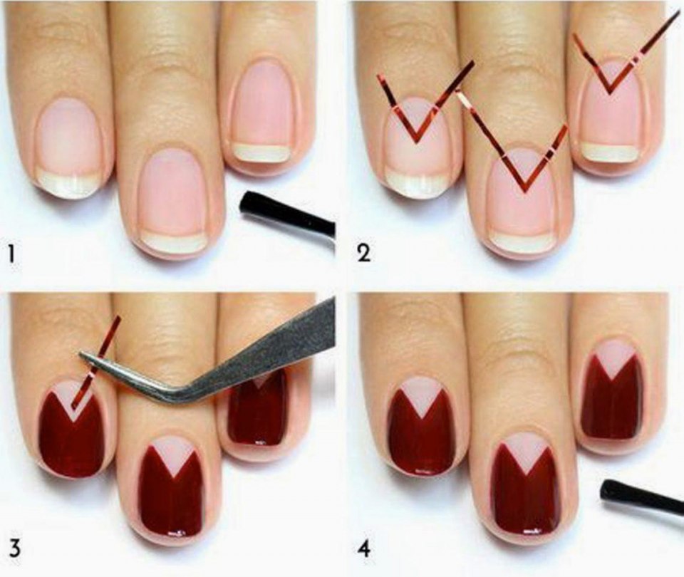 Треугольные лунки на ногтях