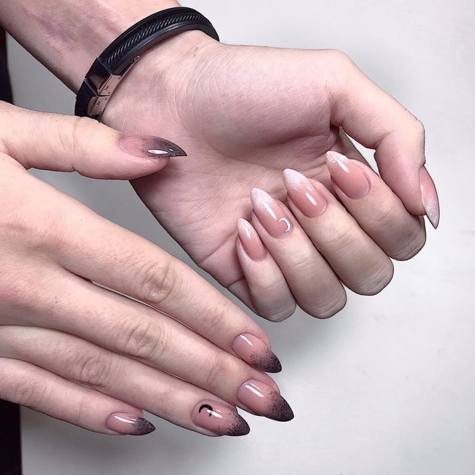 Маникюр градиент по пальцам