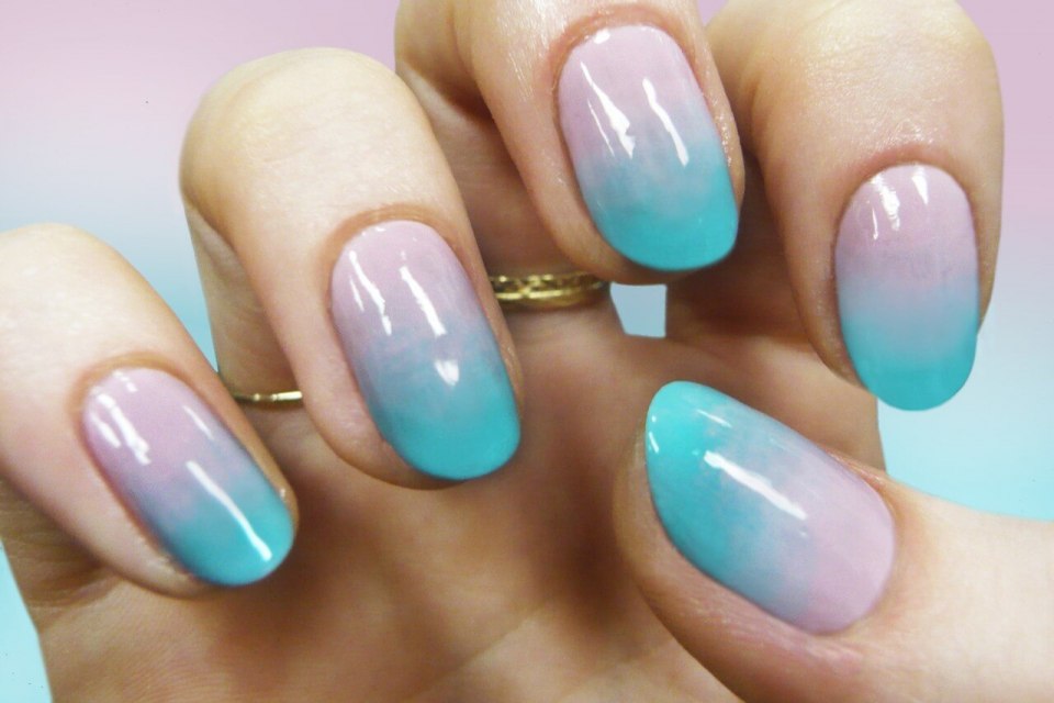 Ногти в технике омбре
