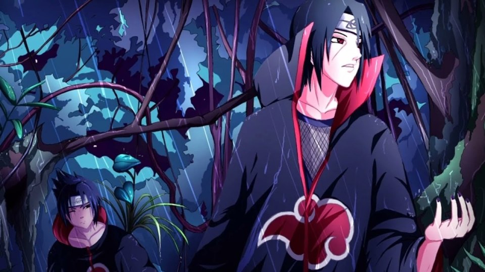 Ногти с Наруто Акацуки