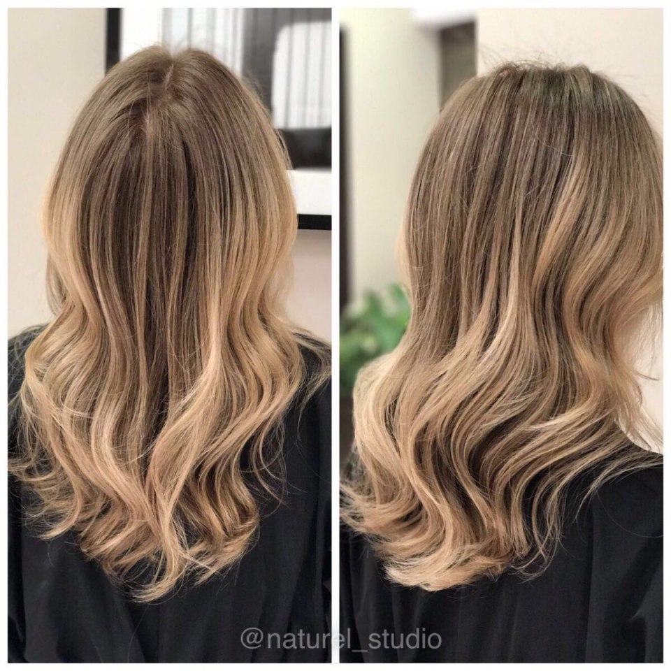 Покрасить волосы выдуванием