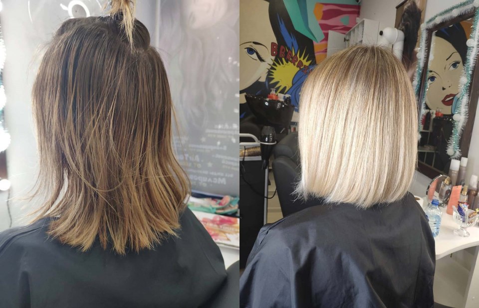 Калифорнийское мелирование на отросшие корни