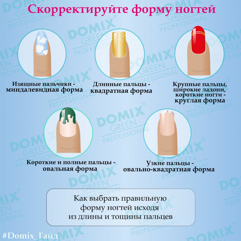 Форма ногтей разновидности
