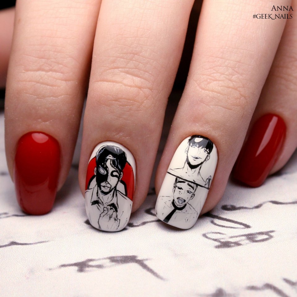 Дизайн ногтей аниме