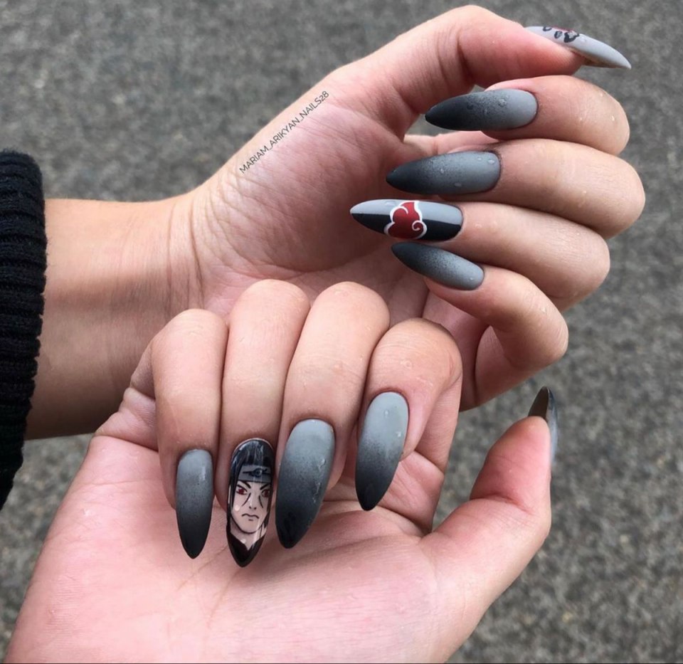Маникюр 2020 длинные ногти Наруто