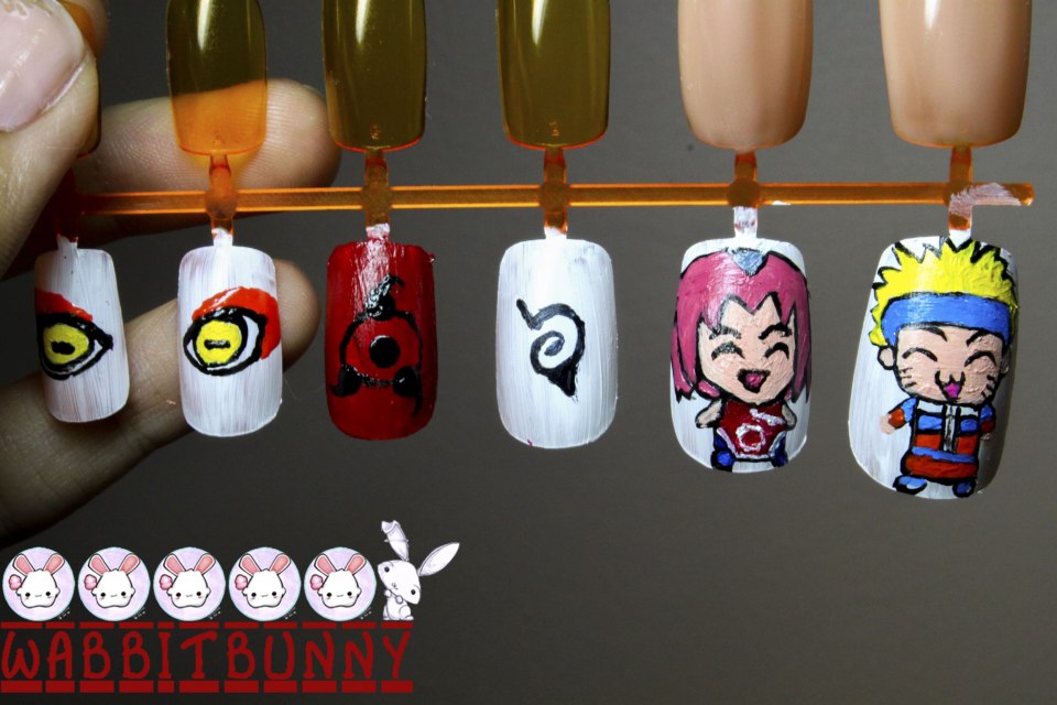 Маникюр с Наруто на длинные ногти