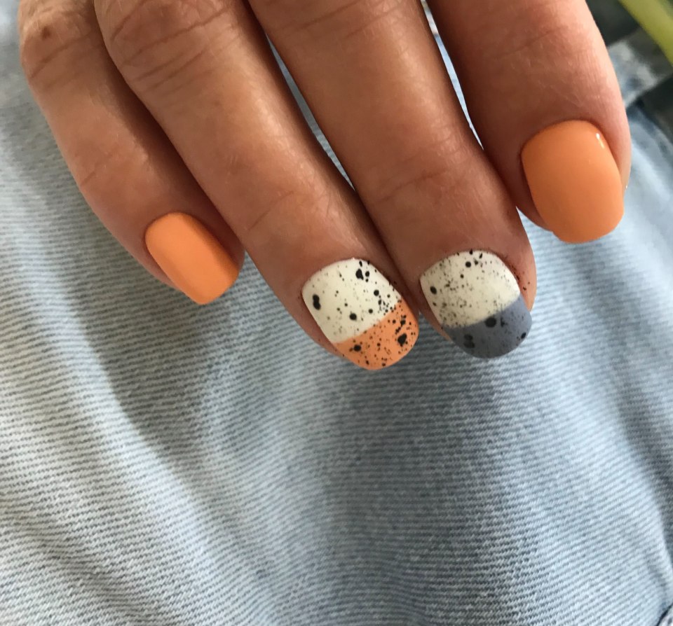 Маникюр перепелиное яйцо квадрат