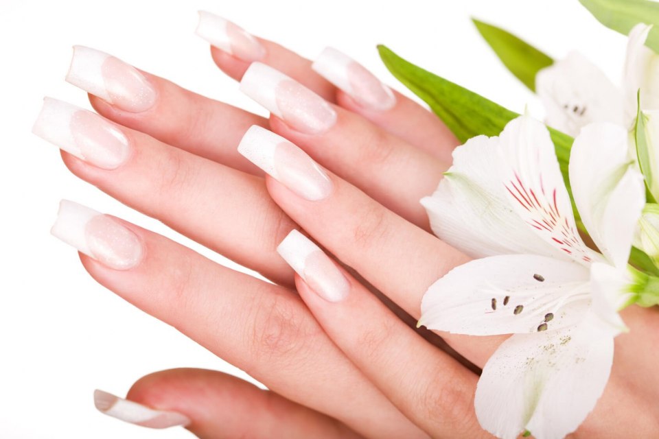 Красивый маникюр на белом фоне