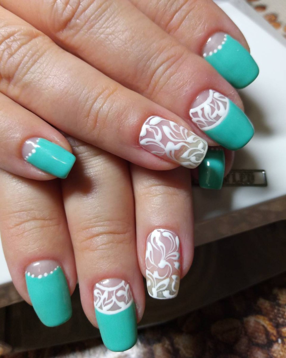 Френч с бирюзовой полоской