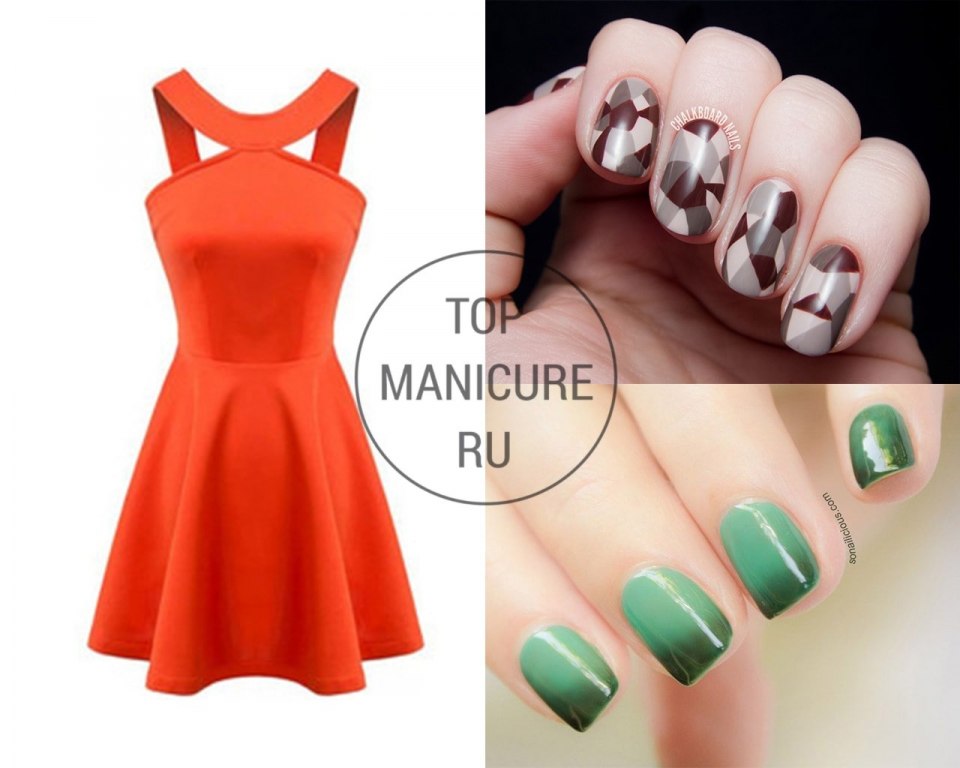 Маникюр к красному платью