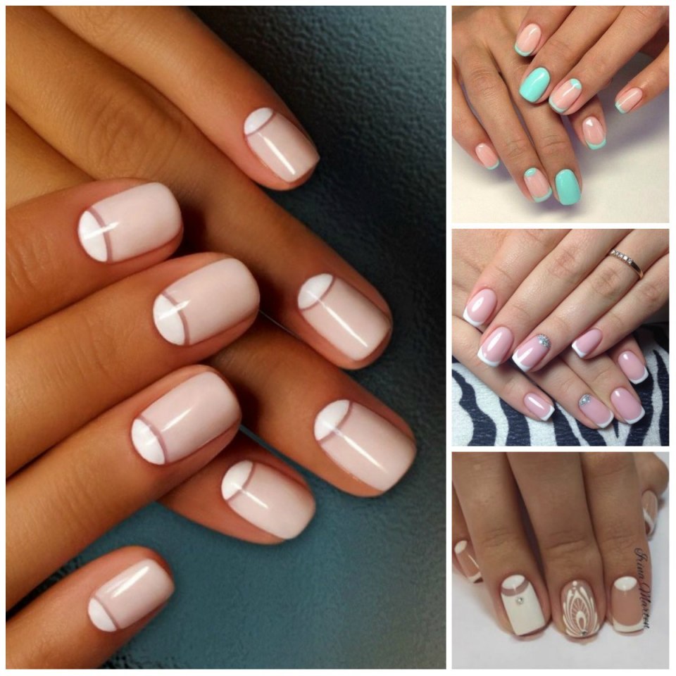 Маникюр с лунками на короткие ногти