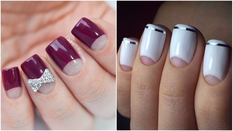 Новогодний маникюр с лунками