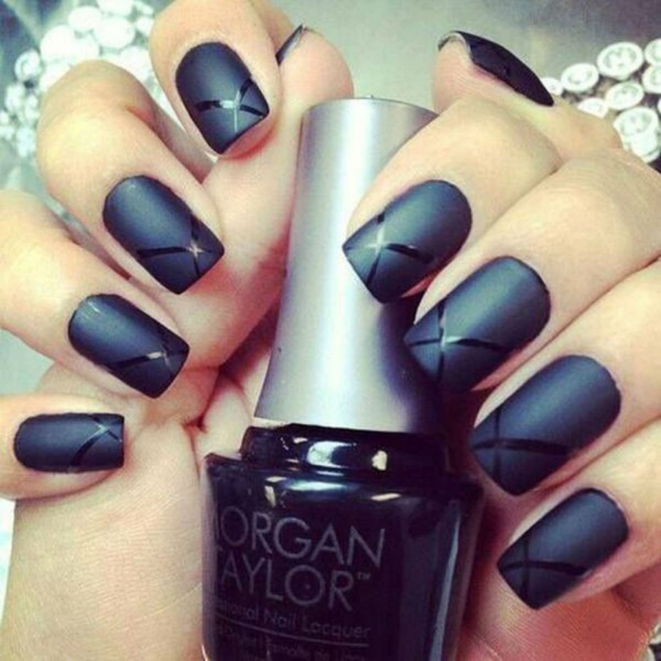 Матовый и глянцевый маникюр