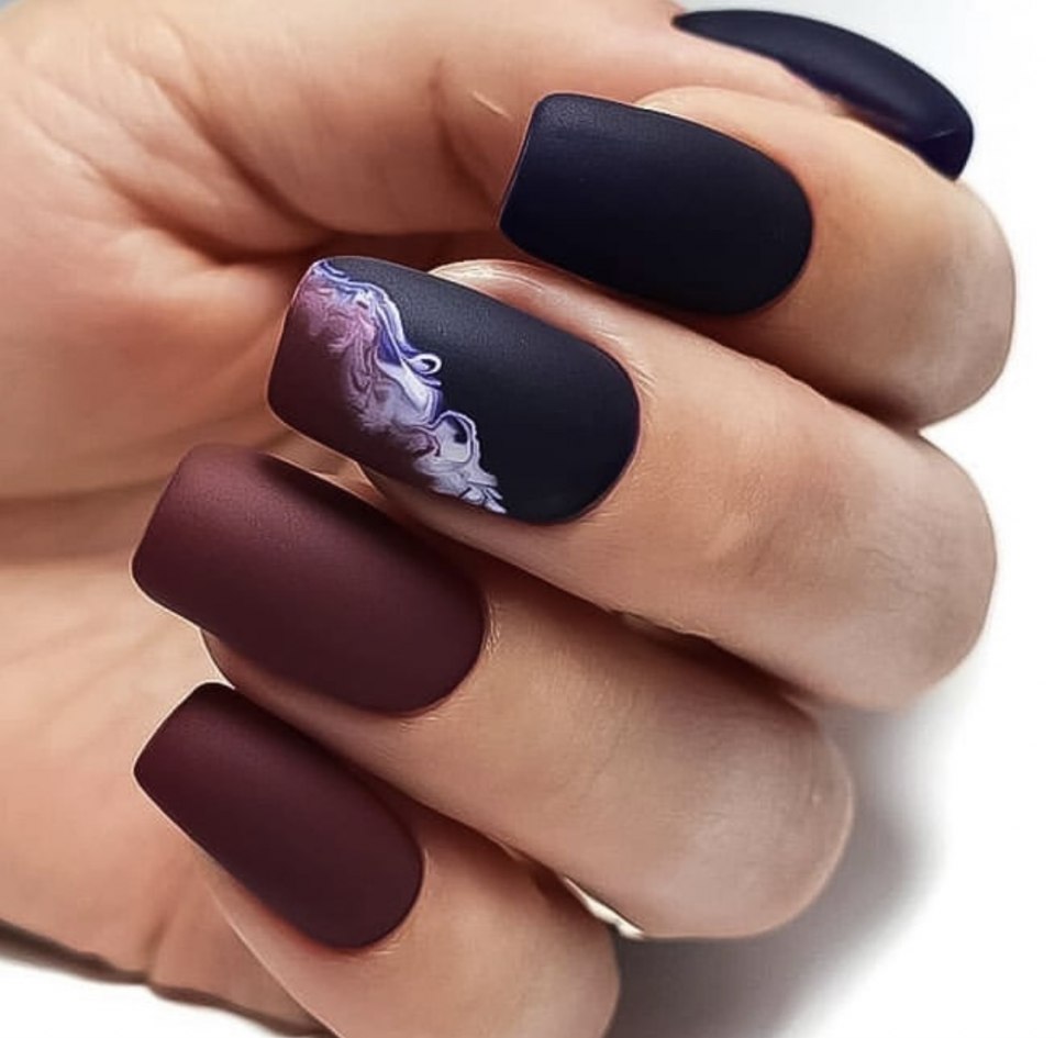 Дизайн ногтей матовый