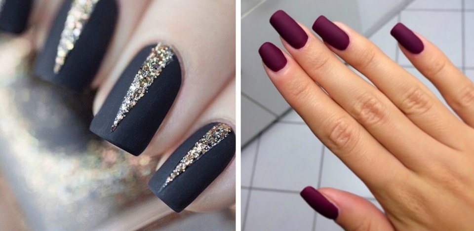 Маникюр с матовым топом