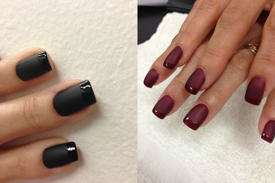 Матовый и глянцевый маникюр