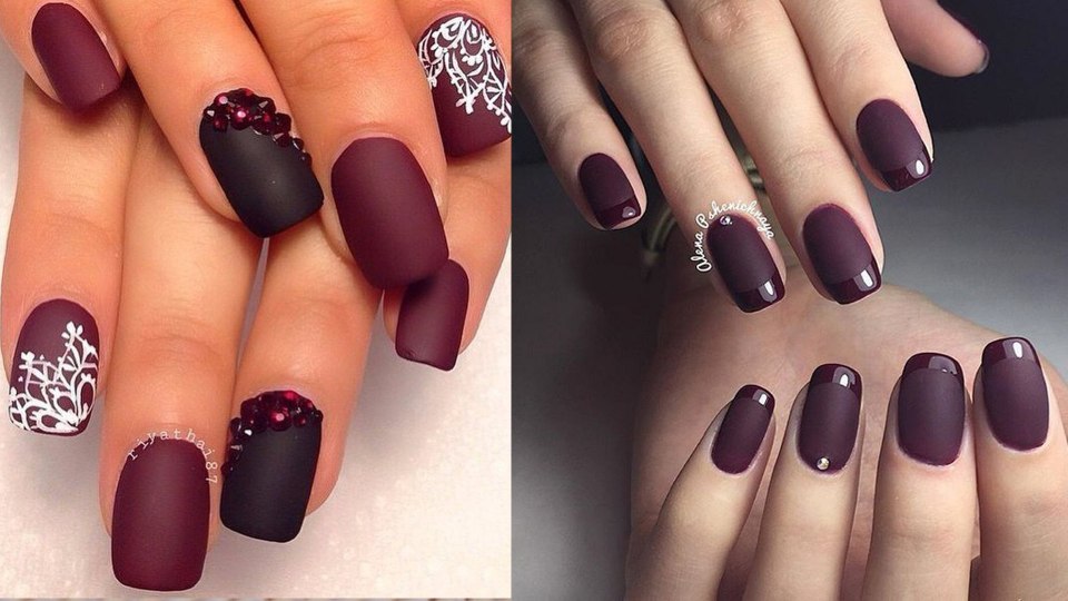 Маникюр с матовым покрытием