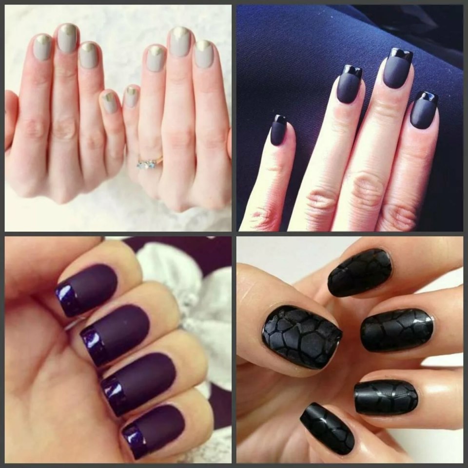 Матовый и глянцевый маникюр