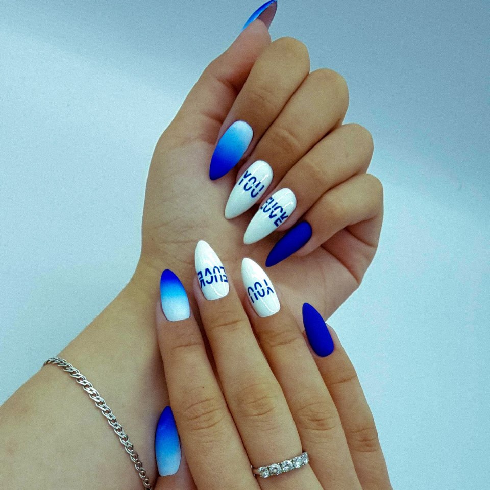 Маникюр на длинные ногти балерина