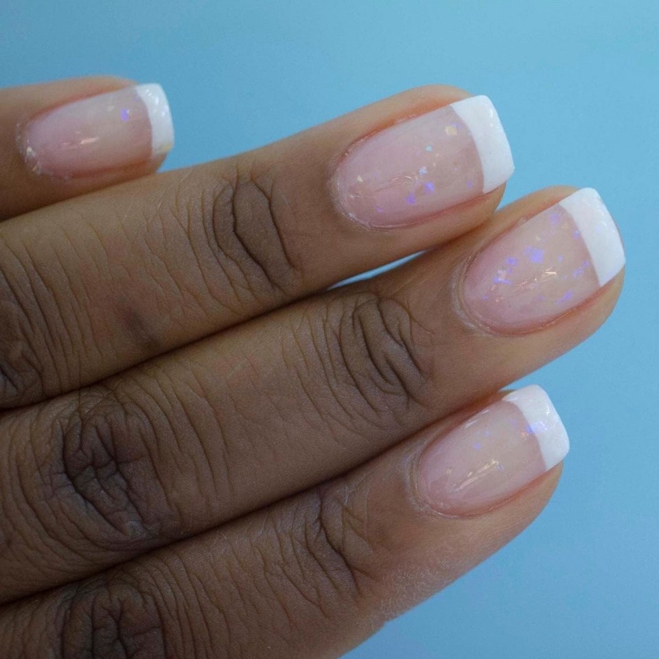 Маникюр растяжка френч