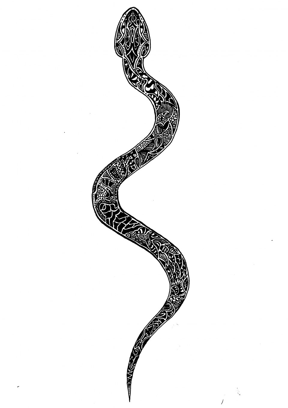 Тату змея Минимализм
