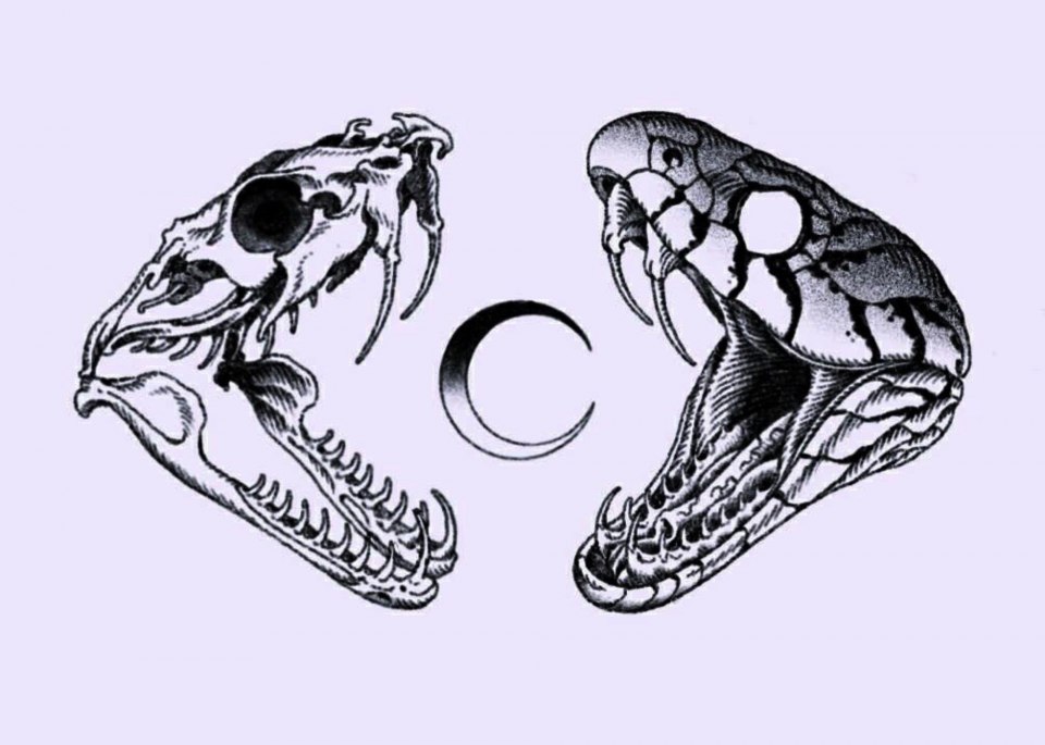 Тату змея на запястье