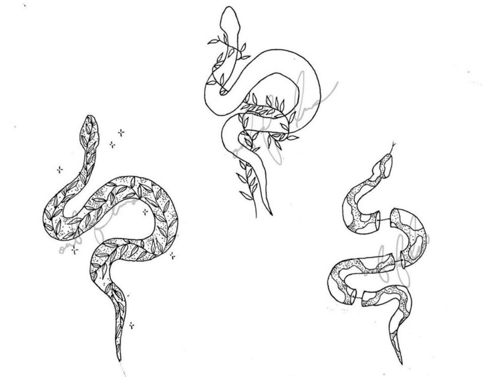 Тату змеи для распечатки