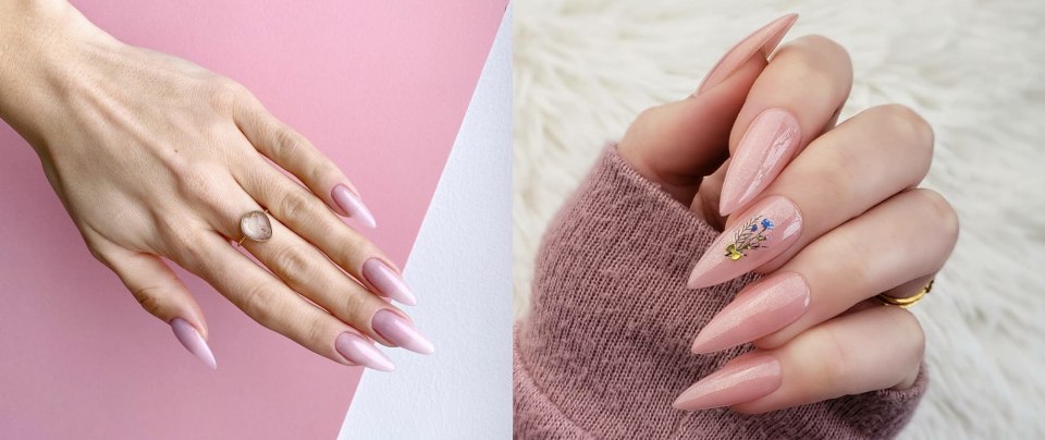 Маникюр Весна 2020 миндаль нюдовый