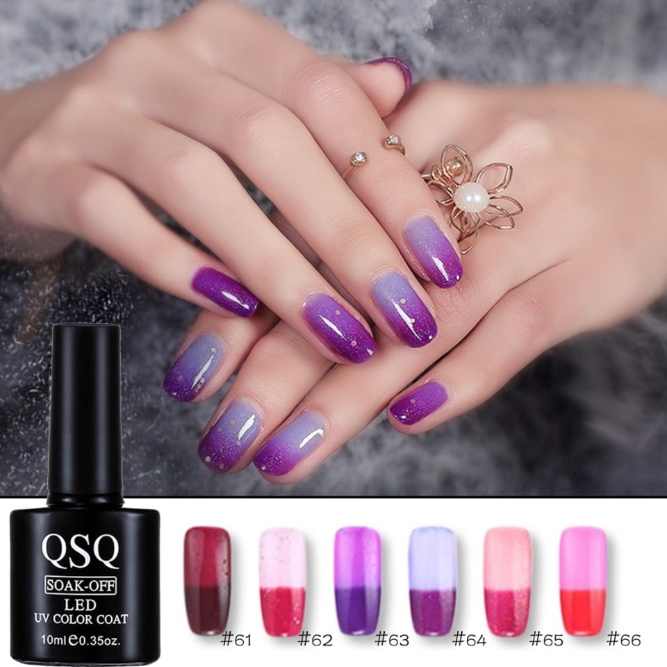 Маникюр с термо гель лаком зимний