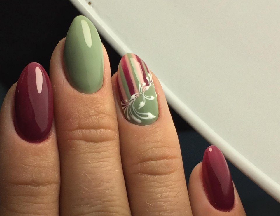 Ногти оливкового цвета